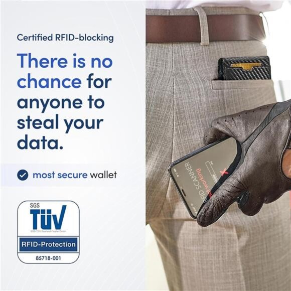 AirTag* Wallet Mens Wallet with Money Clip Air Tag Wallet Card Holder - Picture 6 of 7